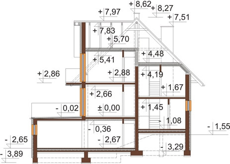 Projekt domu DM-6031 - przekrój