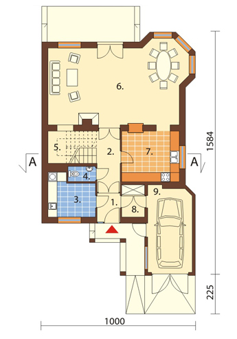 Projekt domu DM-6032 - rzut