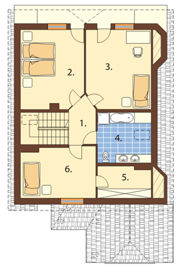 Projekt domu DM-6032 - rzut