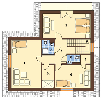 Projekt domu DM-6034 - rzut