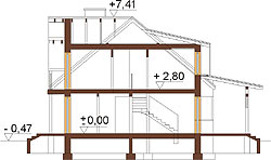 Projekt domu DM-6250 - przekrój