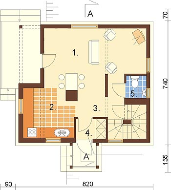 Projekt domu DM-6261 - rzut