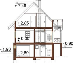 Projekt domu DM-6261 - przekrój