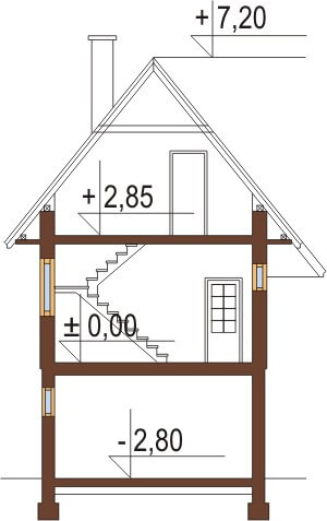 Projekt domu DM-6038 - przekrój