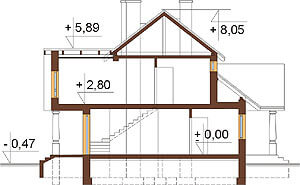 Projekt domu DM-6276 - przekrój