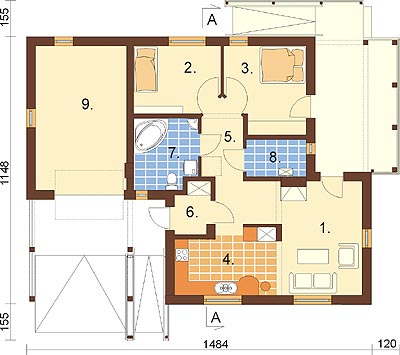 Projekt domu DM-6278 - rzut