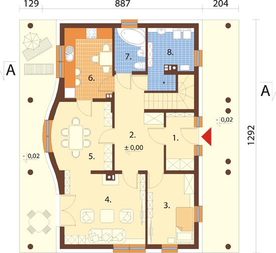 Projekt domu DM-6282 - rzut