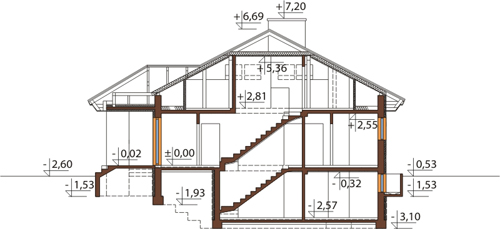 Projekt domu DM-6284 - przekrój