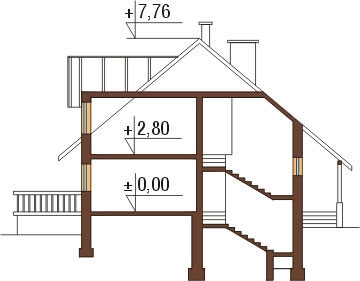 Projekt domu DM-6040 - przekrój