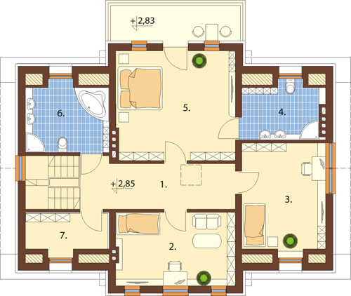 Projekt domu DM-6288 - rzut