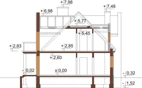 Projekt domu DM-6288 - przekrój