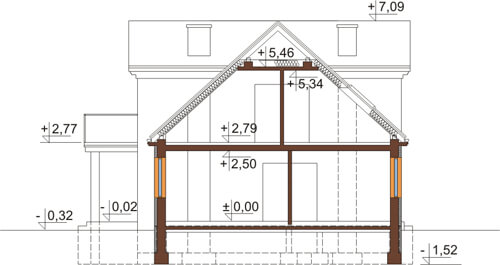 Projekt domu DM-6290 - przekrój