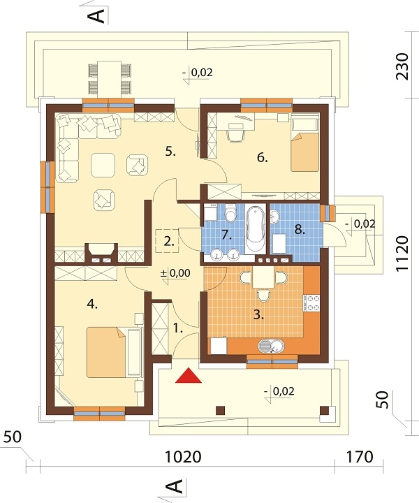 Projekt domu DM-6298 - rzut