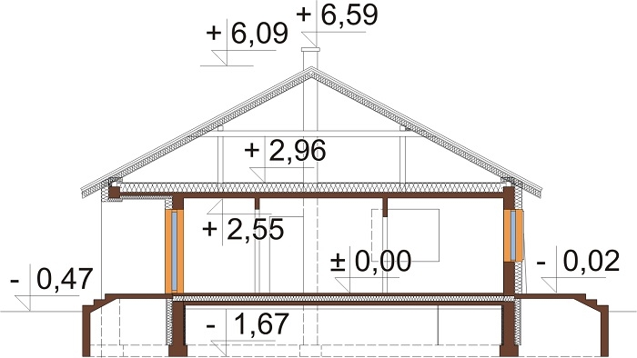 Projekt domu DM-6298 - przekrój