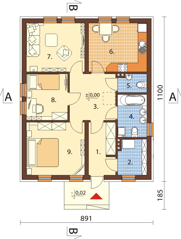 Projekt domu DM-6309 - rzut