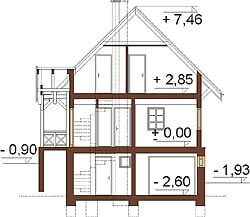 Projekt domu L-6261 - przekrój