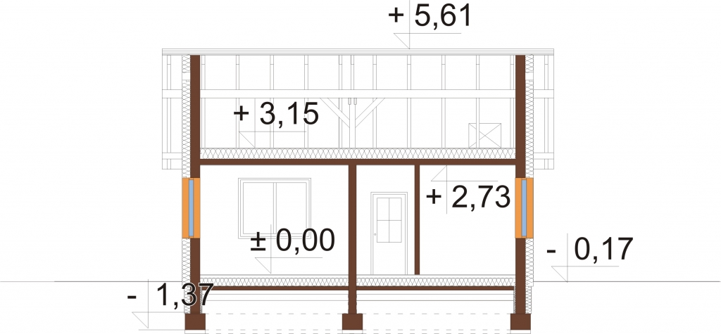 Projekt domu DM-5516 - przekrój