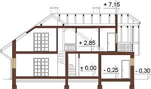 Projekt domu L-6269 - przekrój