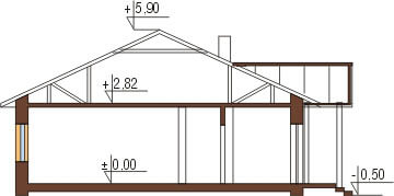 Projekt domu L-5538 - przekrój