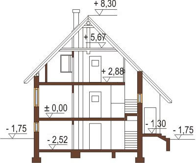 Projekt domu L-6088 - przekrój