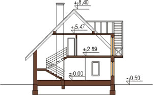 Projekt domu L-6123 - przekrój