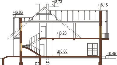 Projekt domu DM-6044 - przekrój