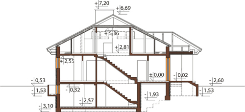 Projekt domu L-6284 - przekrój