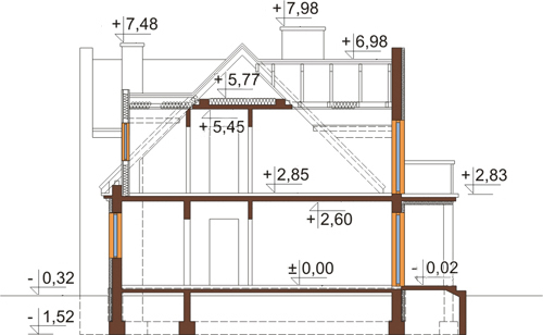 Projekt domu L-6288 - przekrój