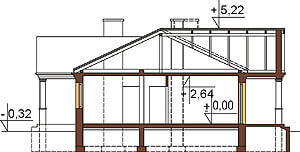 Projekt domu L-6291 - przekrój