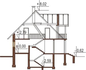 Projekt domu DM-6051 - przekrój