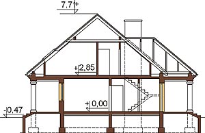 Projekt domu DM-6297 - przekrój