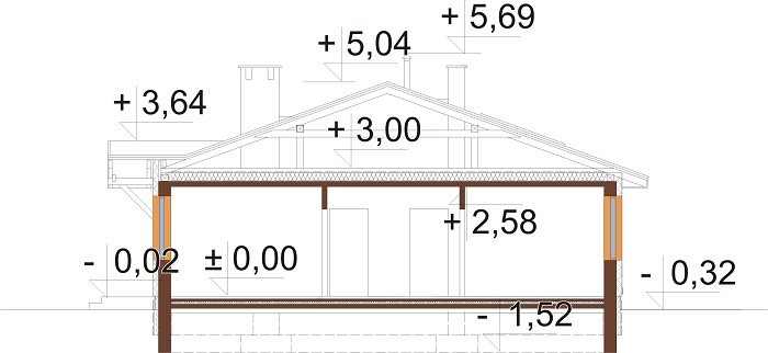 Projekt domu L-6309 - przekrój