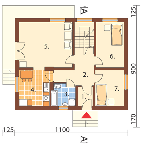 Projekt domu DM-6052 - rzut