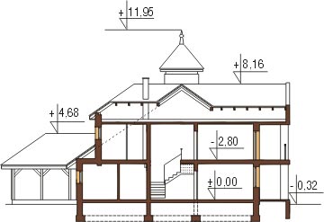 Projekt domu DM-6264 - przekrój