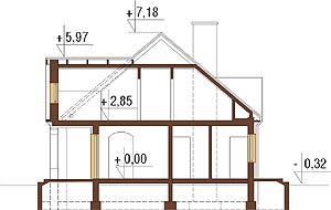 Projekt domu DM-6296 - przekrój