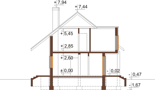 Projekt domu DM-6318 - przekrój