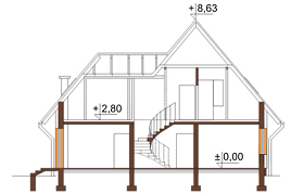Projekt domu DM-6011 - przekrój