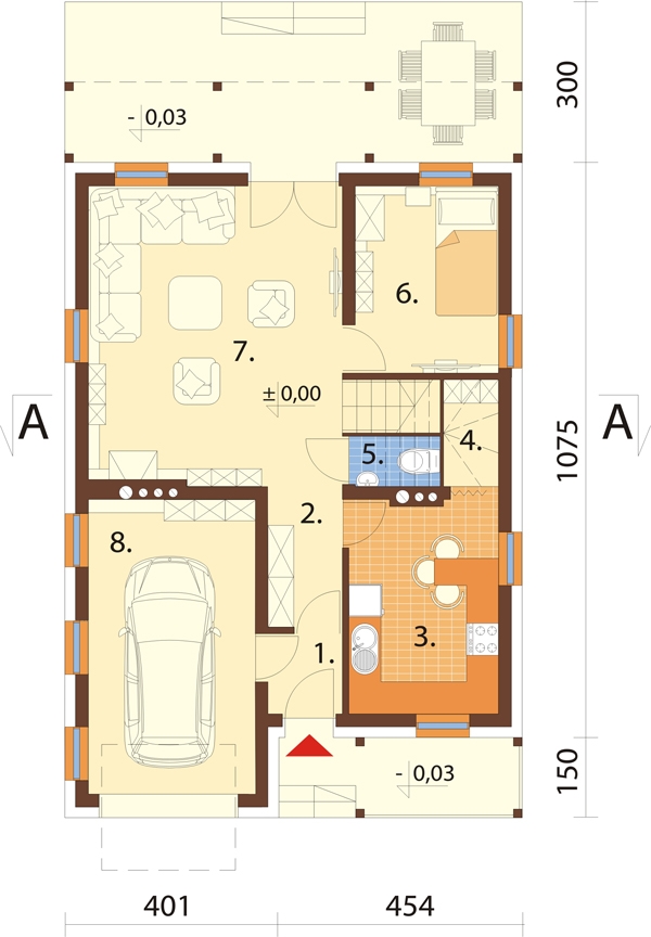 Projekt domu DM-6055 - rzut