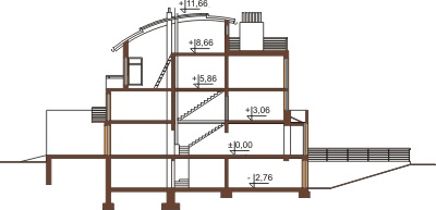 Projekt domu L-6195 - przekrój
