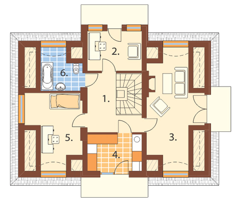 Projekt domu DM-6275 - rzut