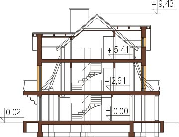 Projekt domu DM-6275 - przekrój