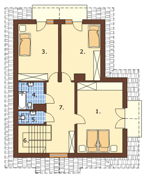 Projekt domu DM-6072 - rzut