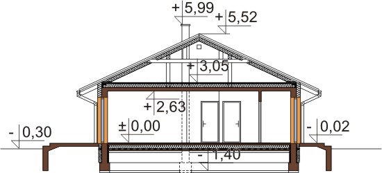 Projekt domu DM-6305 - przekrój