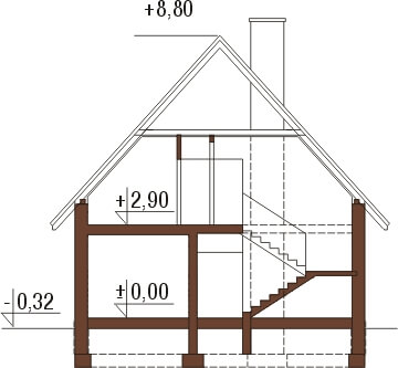 Projekt domu DM-6311 - przekrój