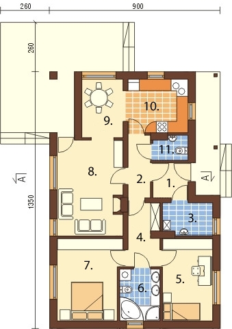 Projekt domu DM-6319 - rzut