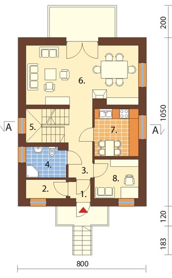 Projekt domu DM-6077 - rzut