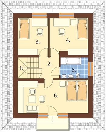 Projekt domu DM-6077 - rzut