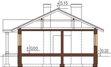 Projekt domu L-6302 - przekrój