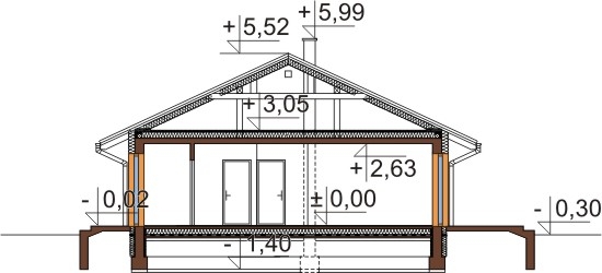 Projekt domu L-6305 - przekrój