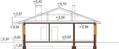 Projekt domu L-6308 - przekrój